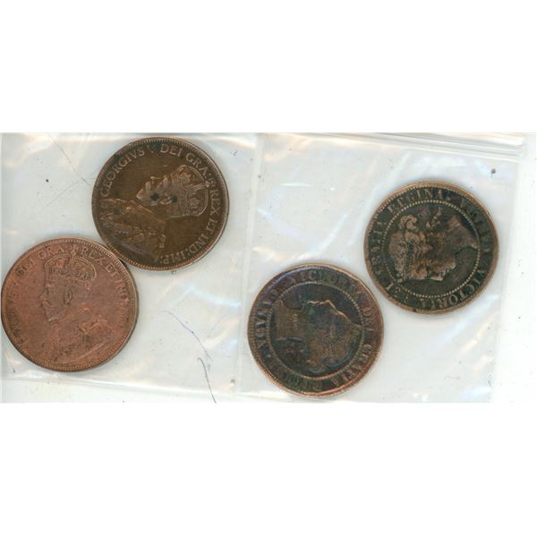 (2)  1916-1917 One Canadian Cent,1893, 1897 One Canadian Cent
