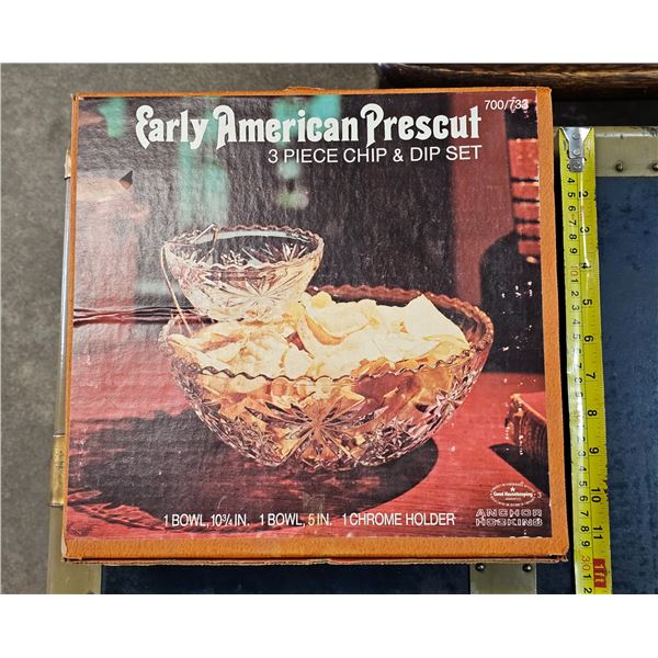 3 Piece Anchor Hocking Chip and Dip Set in Original Box