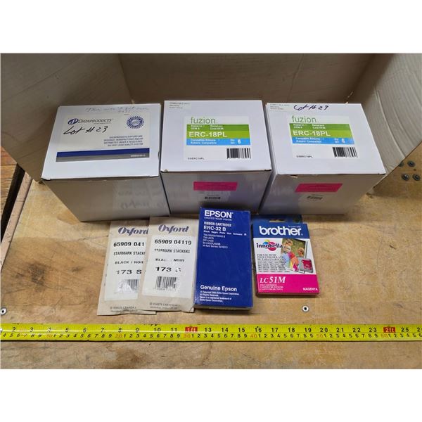 Misc ink cartridges Epson, brother, 3 boxes 6 pack ERC-18PL ribbon cartridge