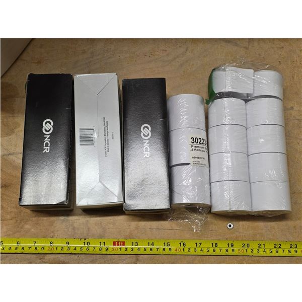 Several rolls of Thermal cash register and calculator rolls