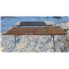 Image 1 : 2 Wood Tables With Metal Folding Legs 8ft