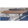 Image 1 : 2 Wood Tables With Metal Folding Legs 8ft