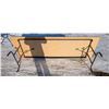 Image 3 : 2 Wood Tables With Metal Folding Legs 8ft