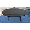 Image 1 : Round Wood Table with Metal Folding Legs 5ft