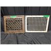Image 1 : 2 Vinatge Metal House Vent Grates, 14 1/4 x 12 1/2 and 16 x 12 inch