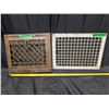 Image 2 : 2 Vinatge Metal House Vent Grates, 14 1/4 x 12 1/2 and 16 x 12 inch