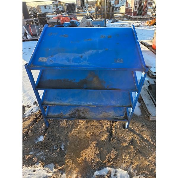 Metal angled shelving unit- 50" by 34" by 55"H