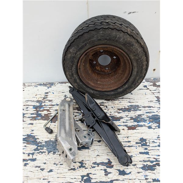 Tire w/ (2) Car Jacks