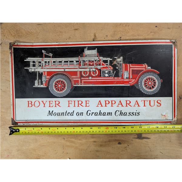 1991 "Boyer Fire Apparatus" 20"x10" Sign Reproduction