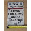 Image 2 : No Trespassing Funny Sign 8"x11" Reproduction