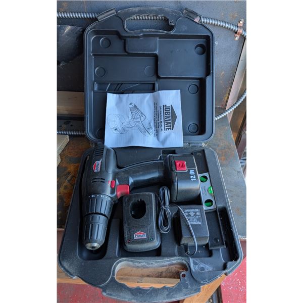 JOBMATE Cordless Drill W/ Manual and Original Case and Batteries/Charger