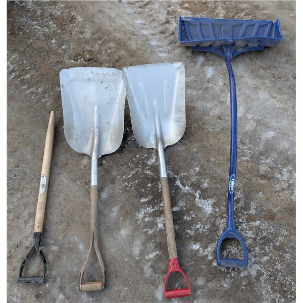Lot of Snow Shovels w/ (1) Extra Shovel Handle