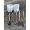 Image 1 : Lot of Snow Shovels w/ (2) Extra Shovel Handles