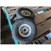 Image 2 : (3) Small Tires (2) 4.10/3.50 and Wheel From Tool