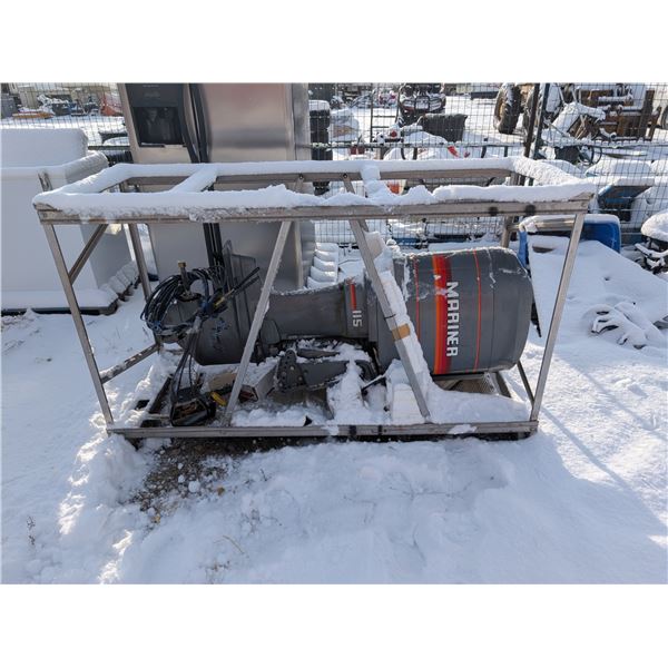 Mariner 115 Boat Motor - runs, no prop, has controls
