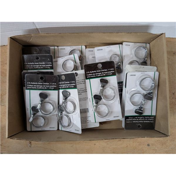 Box full of Sealed 2pc Butterfly Horse Clamps 1-1/4 in