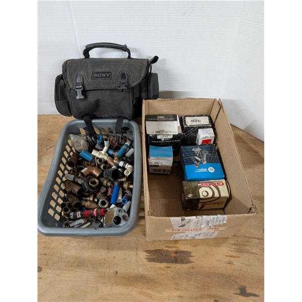 Misc. tool Lot (Small Pipes, Carry Bag, and Bearings)