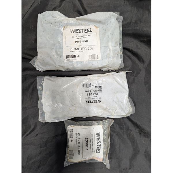 (3) New in Bag, 3/8 Finished Hex Nut Grade 5