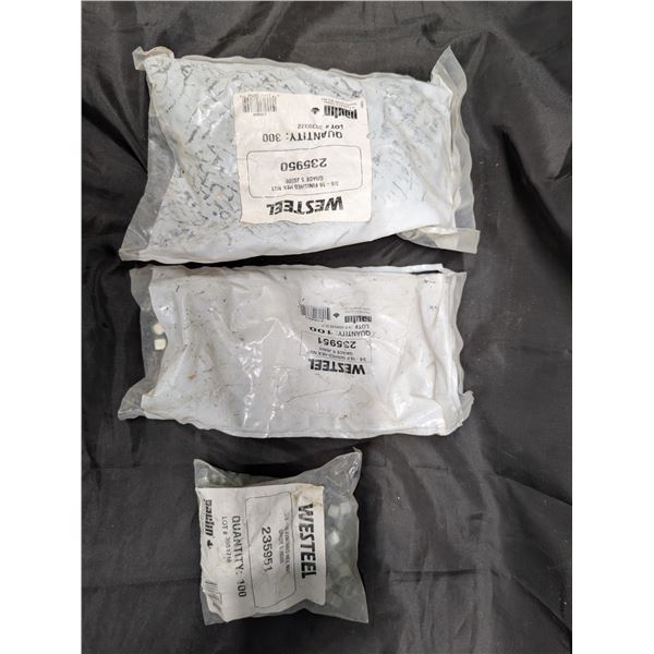 (3) New in Bag, 3/8 Finished Hex Nut Grade 5