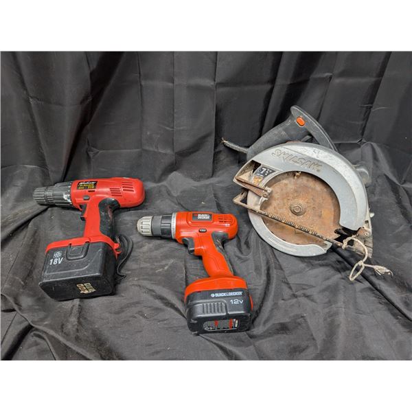 Skill Saw + (2) Cordless Drills (Not Tested)