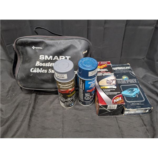 Lot of misc.Car Items (Booster Cables, Moto Master Primer, Headlight Restoration, and etc.)