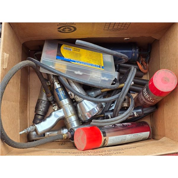 Box of tools, clevisis,bolts
