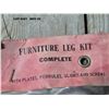 Image 4 : (2) VINTAGE FURNITURE LEG KITS complete with plates, glides, screws. NEW old stock