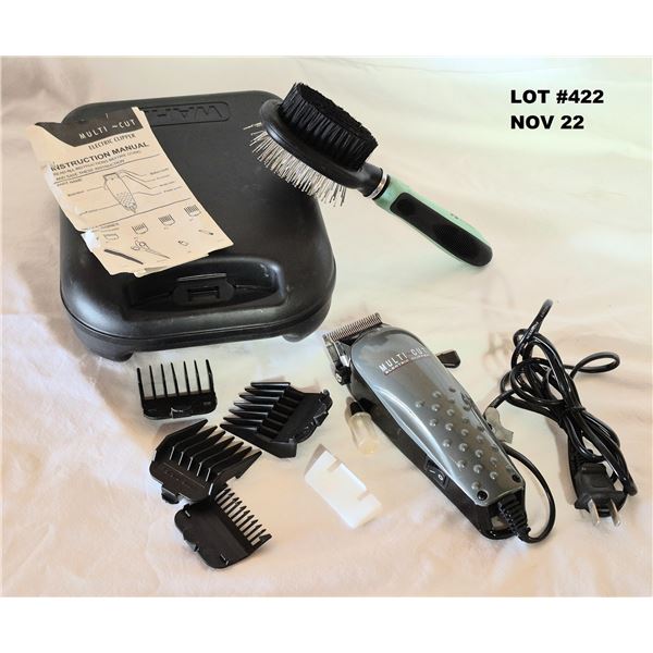WAHL ELECTRIC HAIR CLIPPER with attachments and ANIMAL DOG/CAT BRUSH