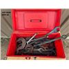 Image 1 : ASSORTED WRENCHES AND LOGGING HOOKS IN TOOLBOX.
