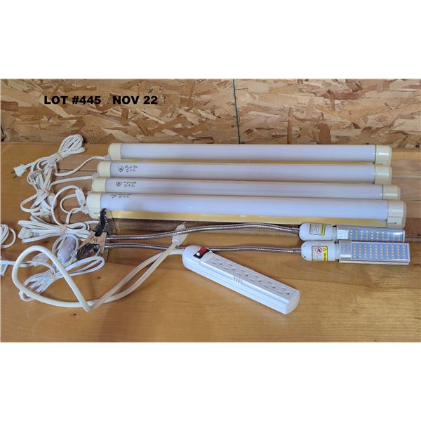 (4) Plant GROW LIGHTS (24") tube. Bendable LED GROW LIGHTS.  Power Bar.