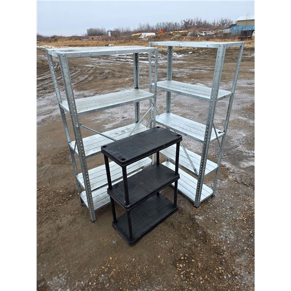 3 shelving units-59"H and 33"H