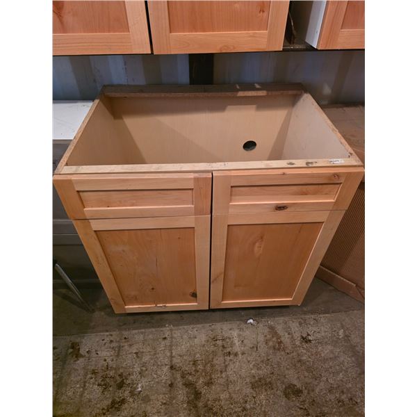 1 cupboard bottom- 33" by 25" by 35"H