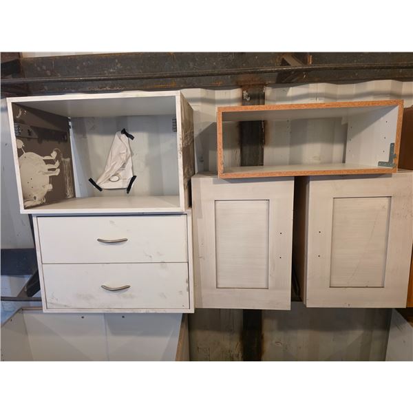 Assorted cupboard pieces- sizes vary