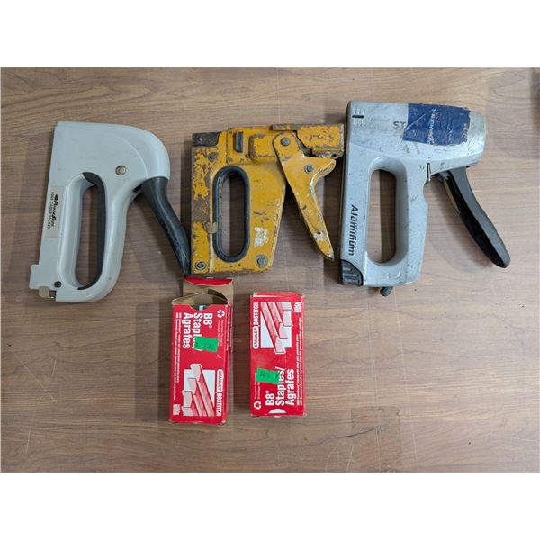 (3) stapler Guns w/ Extra Staples