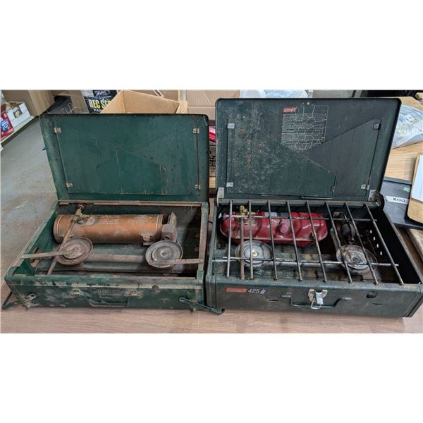 (2) Vintage Coleman Portable Cook Tops (one missing Grill Top)