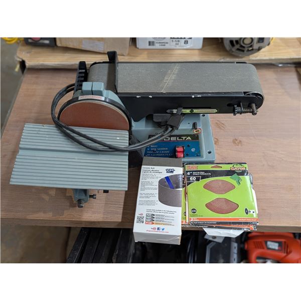 Delta 4" Belt/6" Disc Sander w/ Extra Sand Disc/Belts (not Tested)