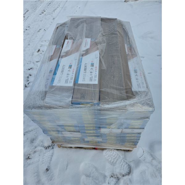 Pallet of approx  60 boxes of laminate flooring-29square ft per box brown color