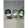 Image 1 : 2 Vintage Sutherland & 1 Crown teacups and saucers