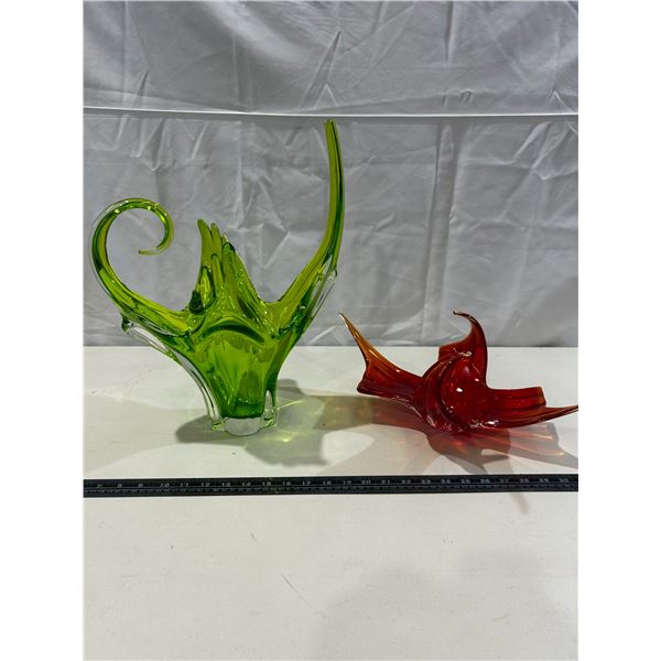 Vintage blown glass (broken end on red glass)