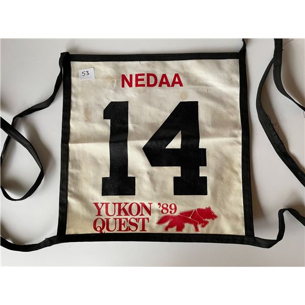 Yukon Quest musher bib race worn 1989 #14