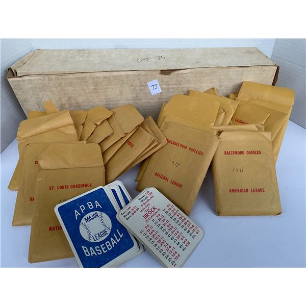 APBA baseball cards –1976-77 teams