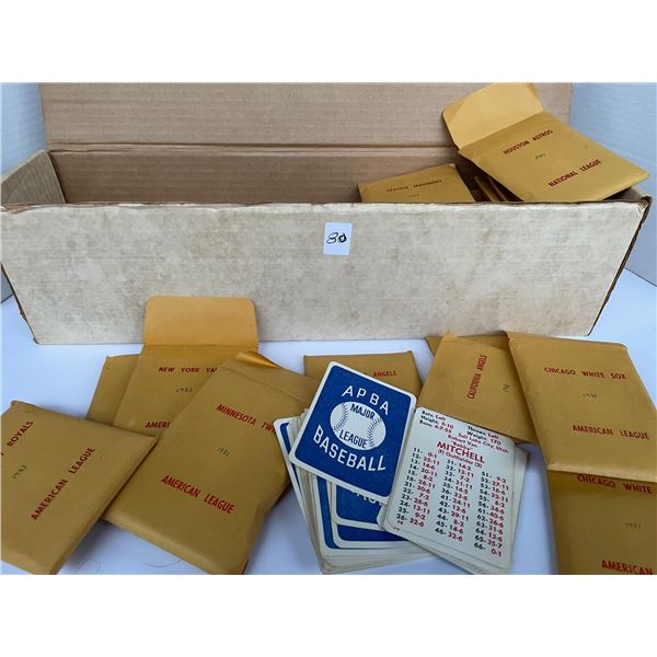 APBA baseball cards – 1982-83 teams