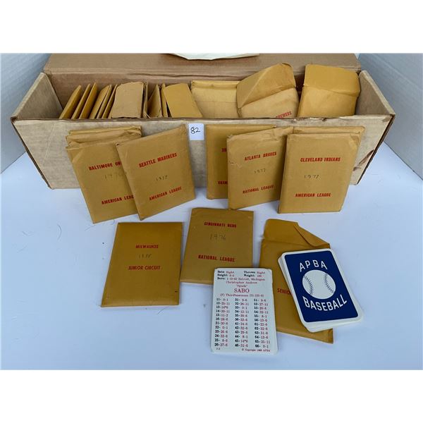 APBA baseball cards – mixed 1976, 1977, 1988 teams