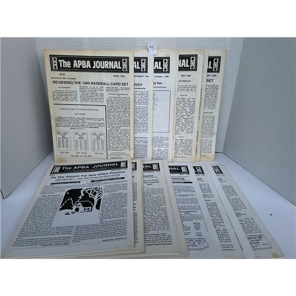 APBA Journals – 1986 to 1987
