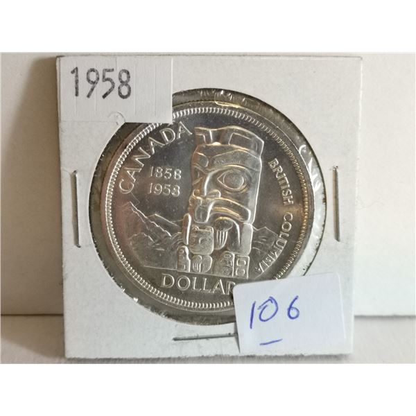 1958  Canada Silver Dollar