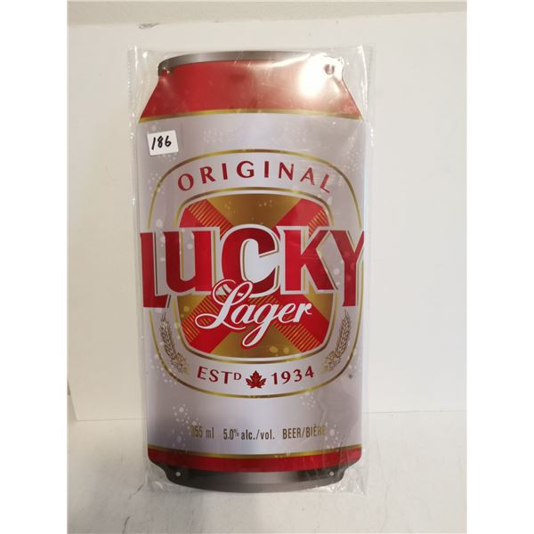 Lucky Lager Beer Sign 8" x16"