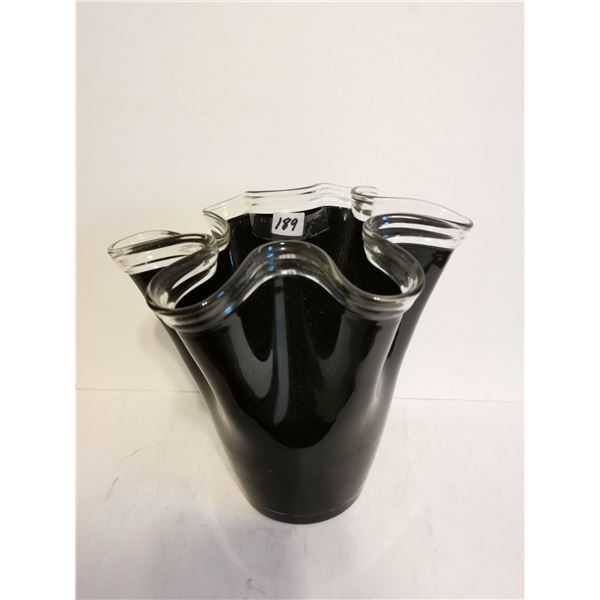 Black or Dark Purple Art Glass 9" 9" High