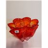 Red Art Glass 10" 8.5 High