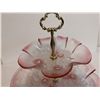 Image 3 : Mikasa Rosella Pink Satin Flowers 2 Tier Serving Tray