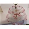 Image 4 : Mikasa Rosella Pink Satin Flowers 2 Tier Serving Tray
